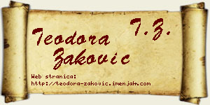 Teodora Zaković vizit kartica